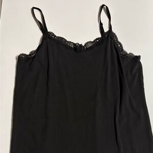 Faded Glory Black Tank with Lace Detail